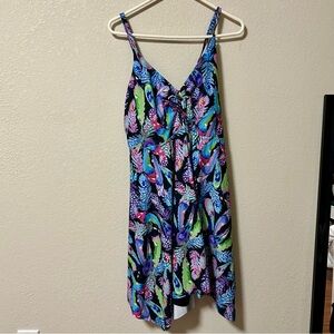 Hanna Nikole Swim Dress Feather Pattern